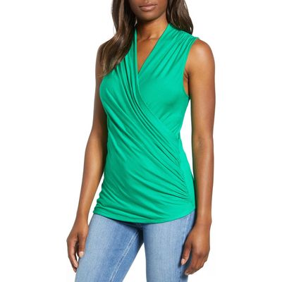 Loveappella Loveappella Cross Drape Sleeveless Top