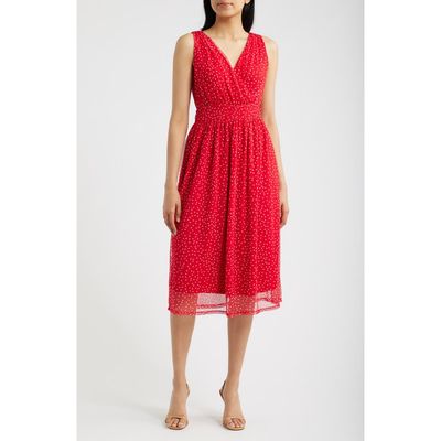 Loveappella Loveappella Cross Mesh Midi Dress