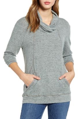 Loveappella Loveappella Cross Neck Seamed Pullover