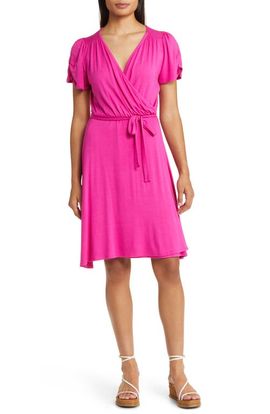 Loveappella Loveappella Faux Wrap Dress