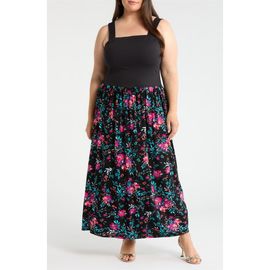 Loveappella Loveappella Floral Sleeveless Maxi Dress