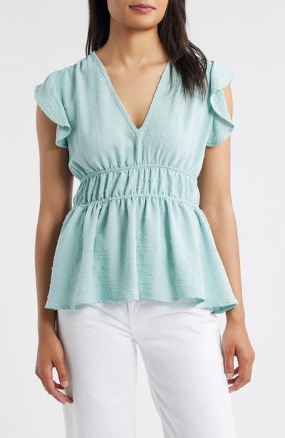 Loveappella Loveappella Flutter Sleeve Empire Waist Top