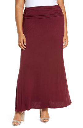 Loveappella Loveappella Fold Over Maxi Skirt