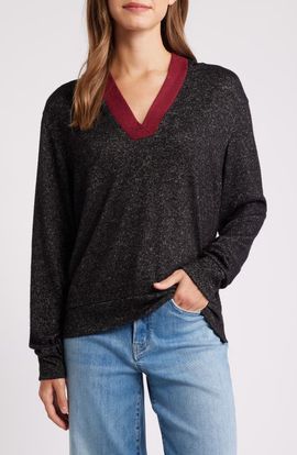 Loveappella Loveappella Hooded V-Neck Pullover