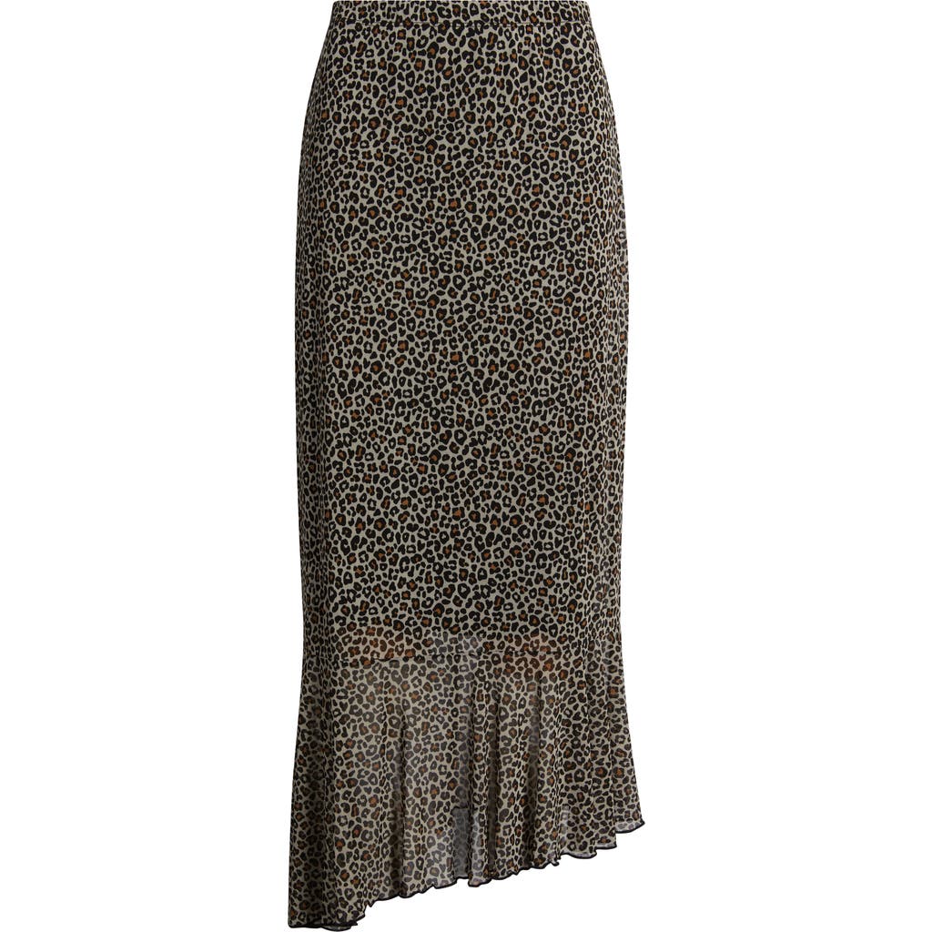 Loveappella Loveappella Leopard Print Mesh Midi Skirt