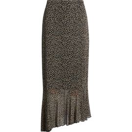 Loveappella Loveappella Leopard Print Mesh Midi Skirt