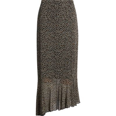 Loveappella Loveappella Leopard Print Mesh Midi Skirt