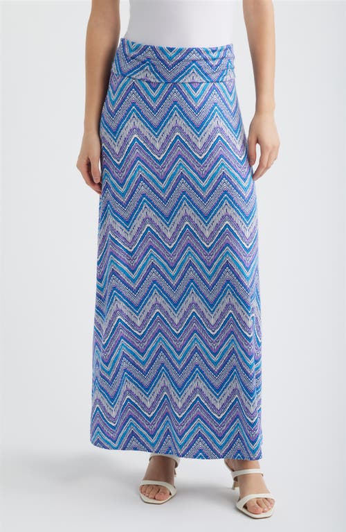 Loveappella Loveappella Roll ZIgzag Floral Print Maxi Skirt