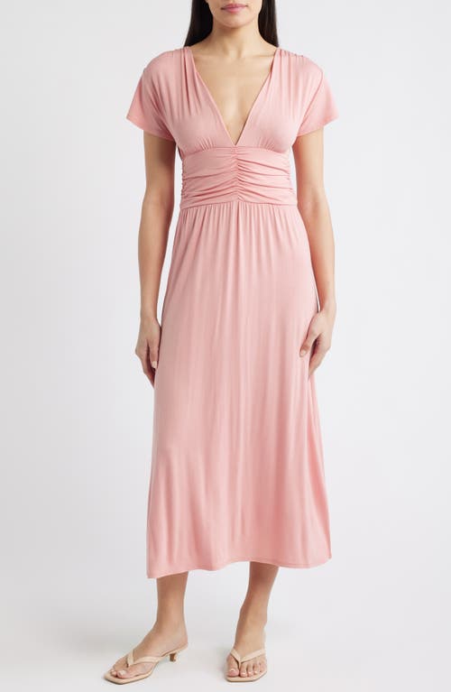 Loveappella Loveappella Ruched Bodice Midi Dress