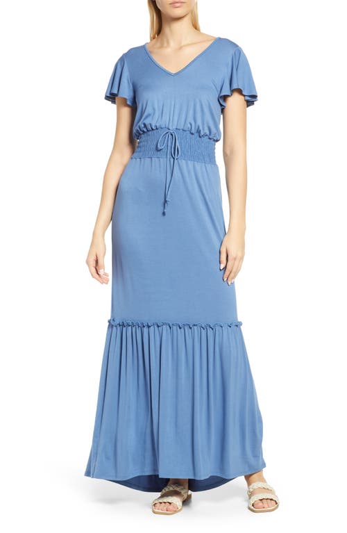 Loveappella Loveappella Smock Waist Knit Maxi Dress