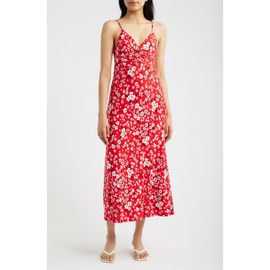 Loveappella Loveappella Strappy Twist Floral Midi Dress