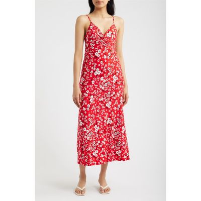 Loveappella Loveappella Strappy Twist Floral Midi Dress