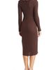 Loveappella Loveappella Tie Keyhole Long Sleeve Midi Dress - 2