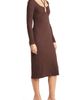 Loveappella Loveappella Tie Keyhole Long Sleeve Midi Dress - 3