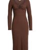 Loveappella Loveappella Tie Keyhole Long Sleeve Midi Dress - 5