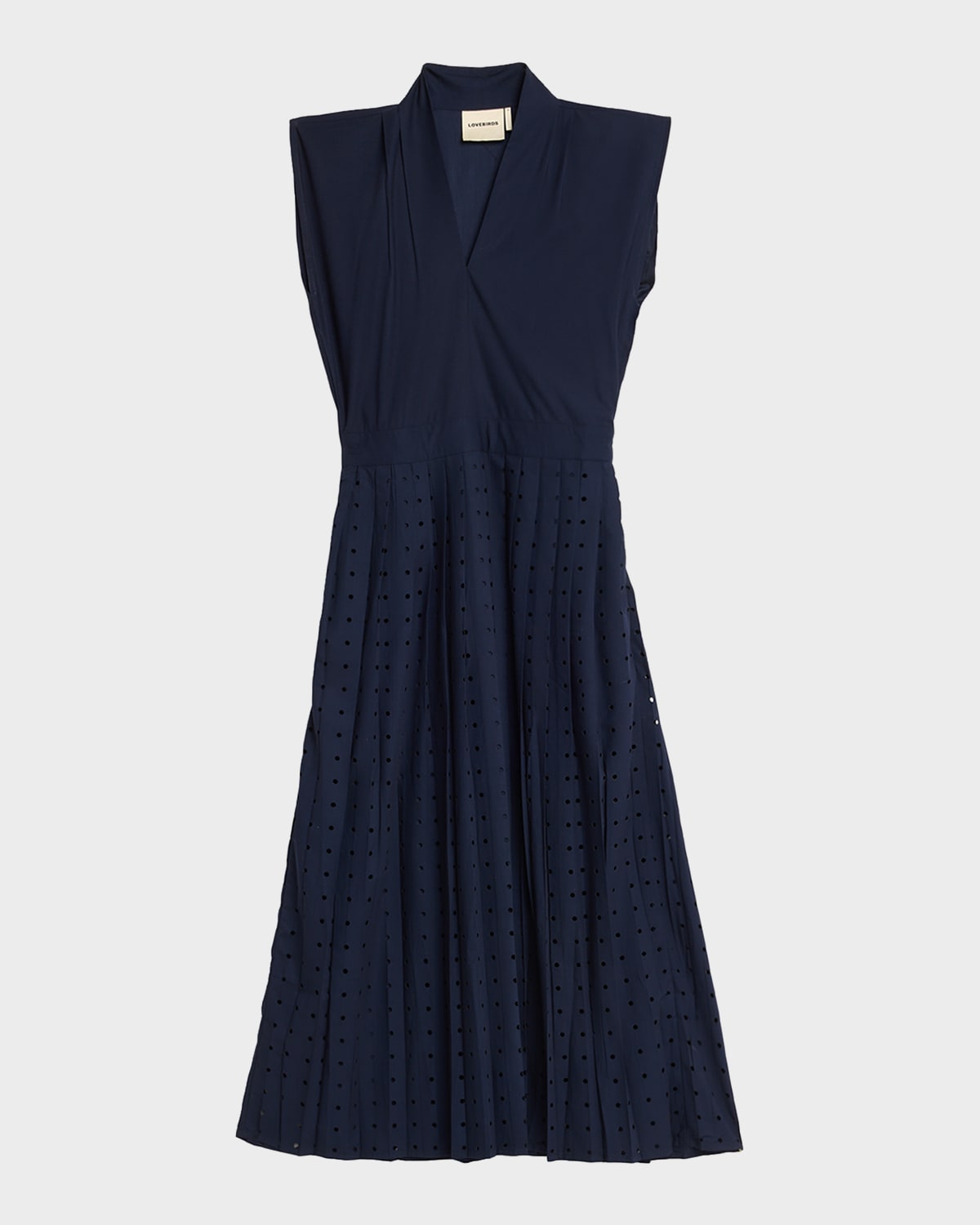 LOVEBIRDS Talis Pleated Cutout Midi Dress