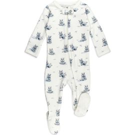 L'Ovedbaby L'Ovedbaby Hippo Print Fitted One-Piece Organic Cotton Footie Pajamas 