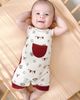 L'Ovedbaby L'Ovedbaby Print Sleeveless Organic Cotton Pocket Romper - 2