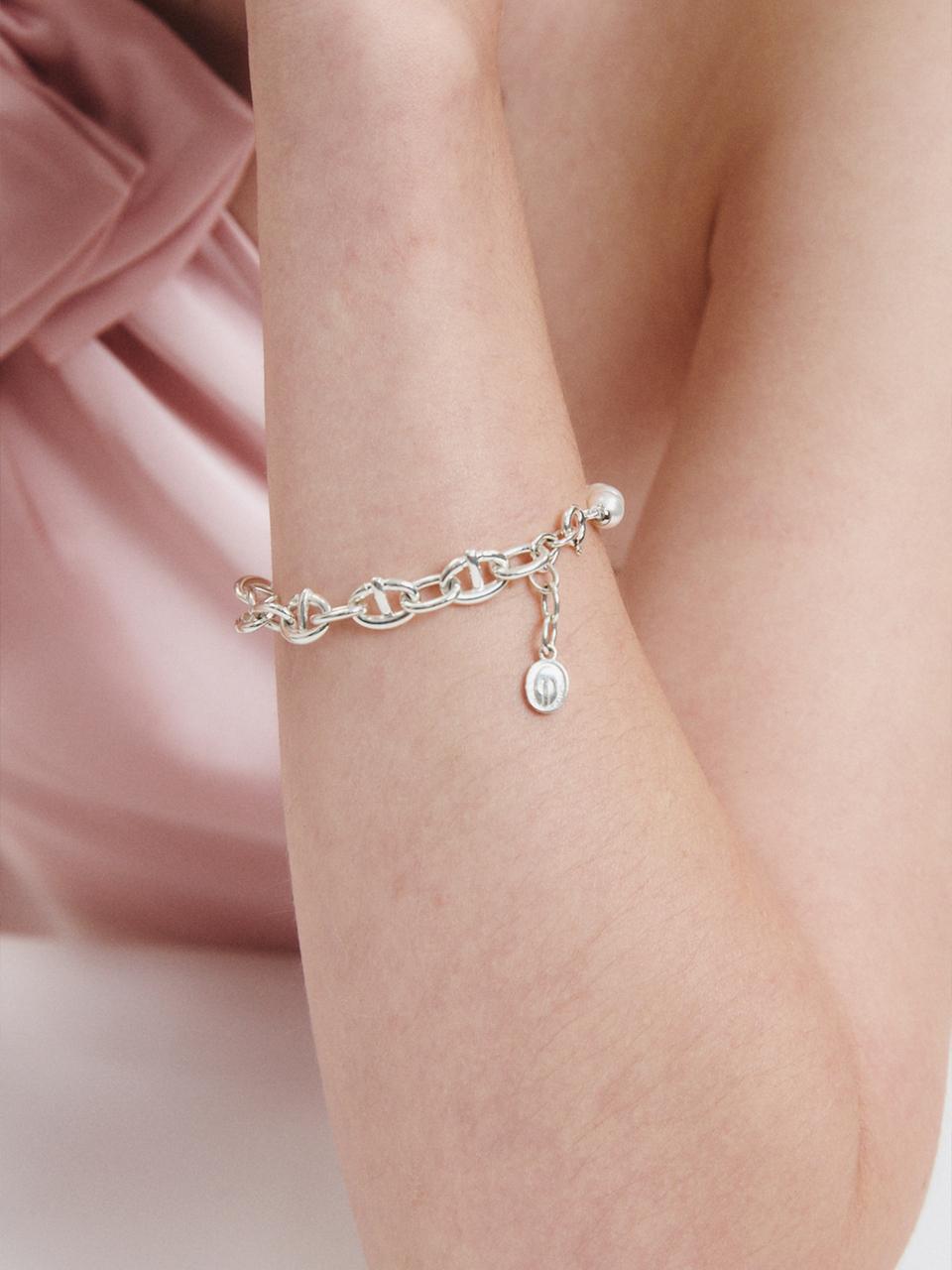 LOVEMBER Silver 925 Chain Pearl Bracelet