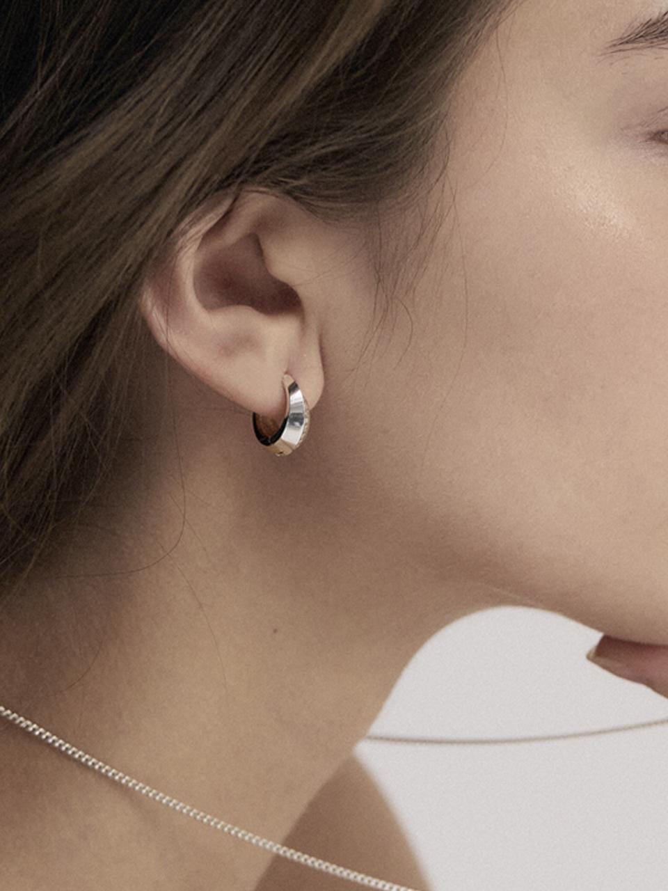 LOVEMBER Silver 925 Edge Hoops Earrings