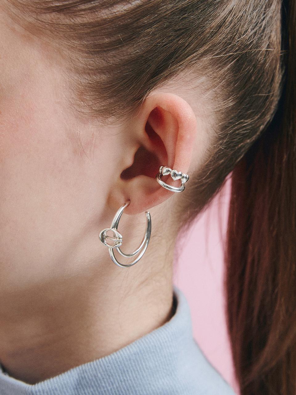LOVEMBER Silver 925 Heart Earcuff