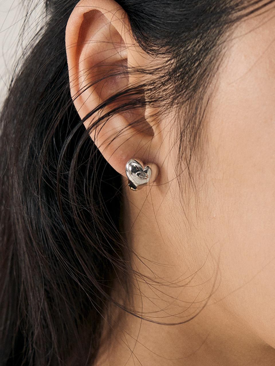 LOVEMBER Silver 925 Heart Hoops Earrings