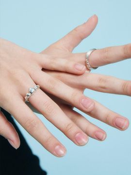 LOVEMBER Silver 925 Heart Link Ring