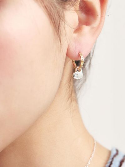 LOVEMBER Silver 925 LOVE Hold Hoops Earrings