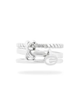 LOVEMBER Silver 925 LVM Link Large Ring [WHITE]