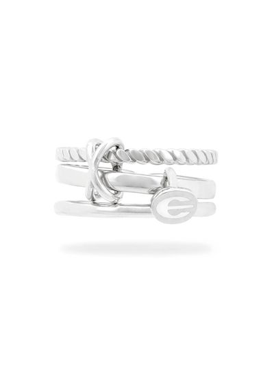 LOVEMBER Silver 925 LVM Link Large Ring [WHITE]