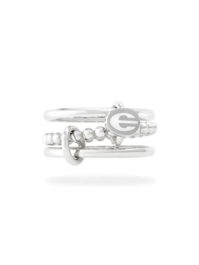 LOVEMBER Silver 925 LVM Link (S) Ring [White]