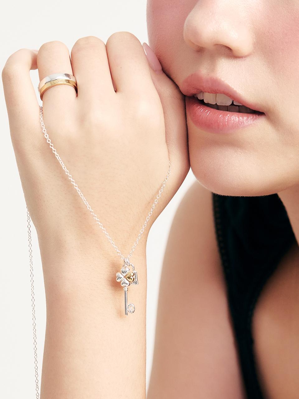 LOVEMBER Silver 925 LVM Lock Necklace
