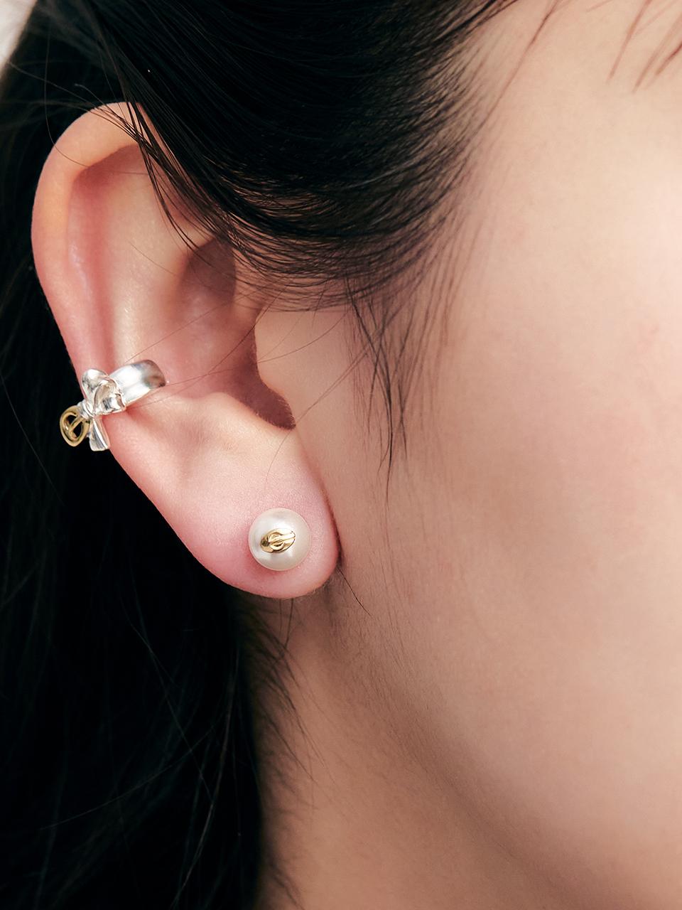 LOVEMBER Silver 925 Pearl Button Studs Earrings
