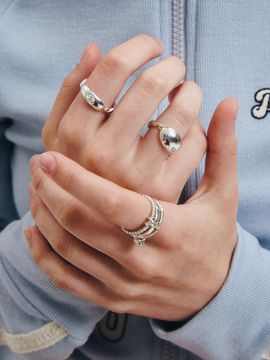 LOVEMBER Silver 925 Plane E Link R Ring
