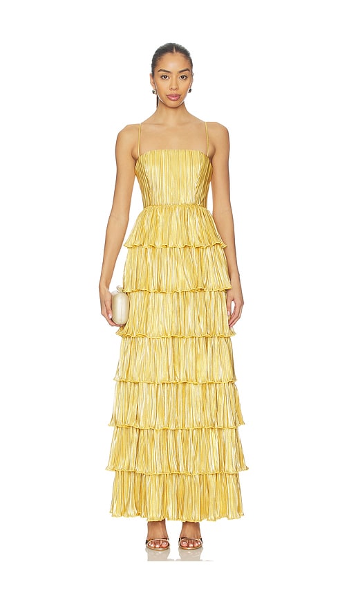 chinese dress ladies Maura Long Sleeve Lace-Up Back Dress Floral Yellow