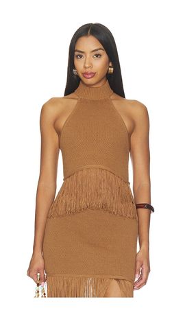 Lovers and Friends Lovers and Friends Chrissa Halter Fringe Crop Top
