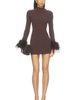 Lovers and Friends Lovers and Friends Jaymie Feather Mock Neck Dress - 1