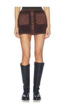 Lovers and Friends Lovers and Friends Ressa Faux Suede & Sherpa Mini Skirt