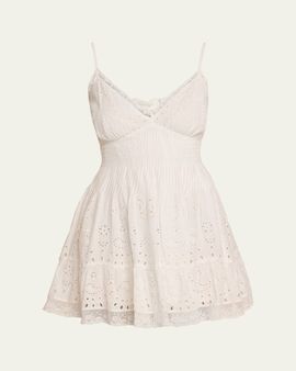 LoveShackFancy - Women's Acelin Jacquard Ruffle Minidress