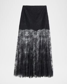 LoveShackFancy Carline Floral Lace Maxi Skirt