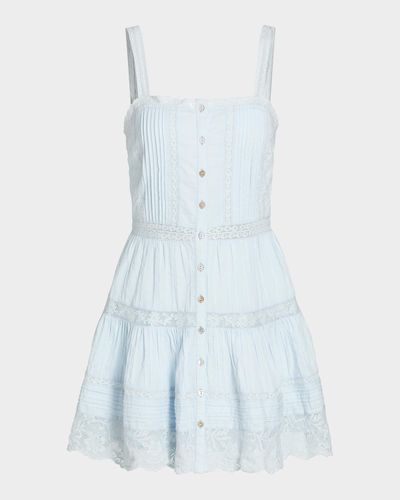 LoveShackFancy Charlize Lace Cotton Tiered Minidress