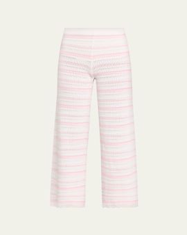 LoveShackFancy Clarabeth Striped Crochet Pants