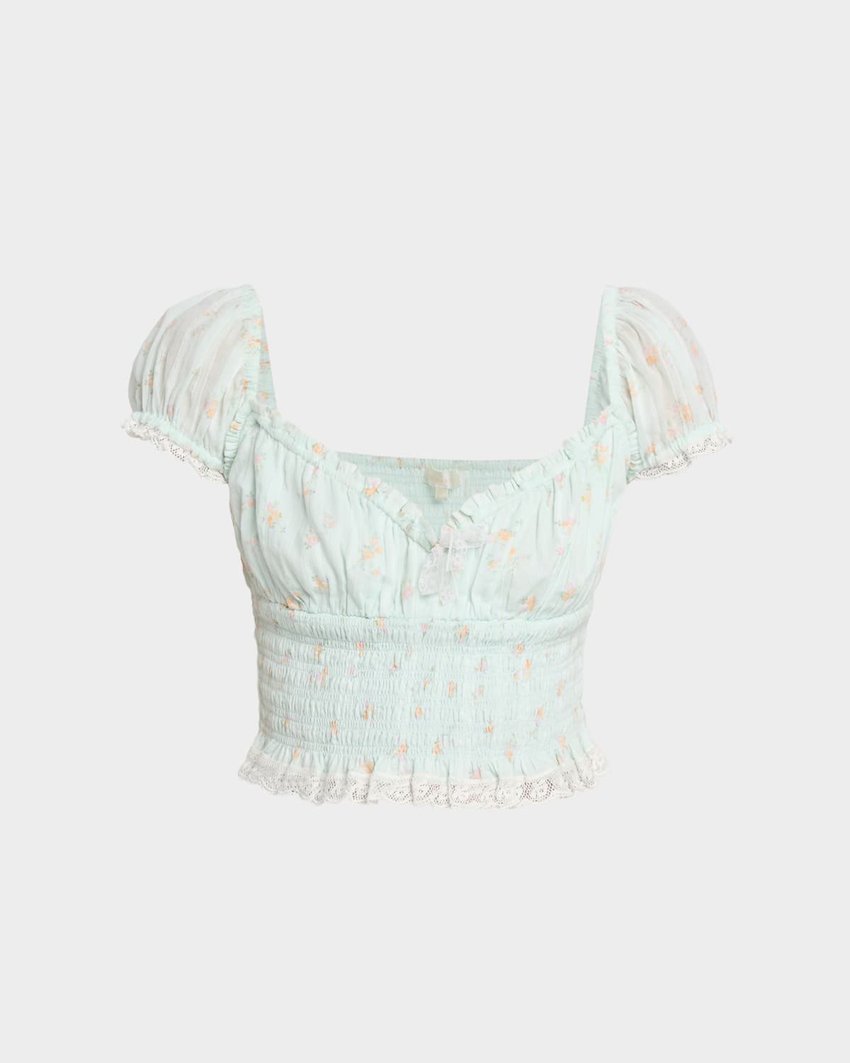 LoveShackFancy Daini Smocked Floral Top