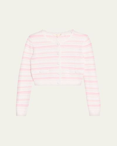 LoveShackFancy Dessa Striped Crochet Cardigan