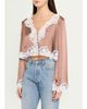 LoveShackFancy Elarine Lace-Trim Cropped Top - 4