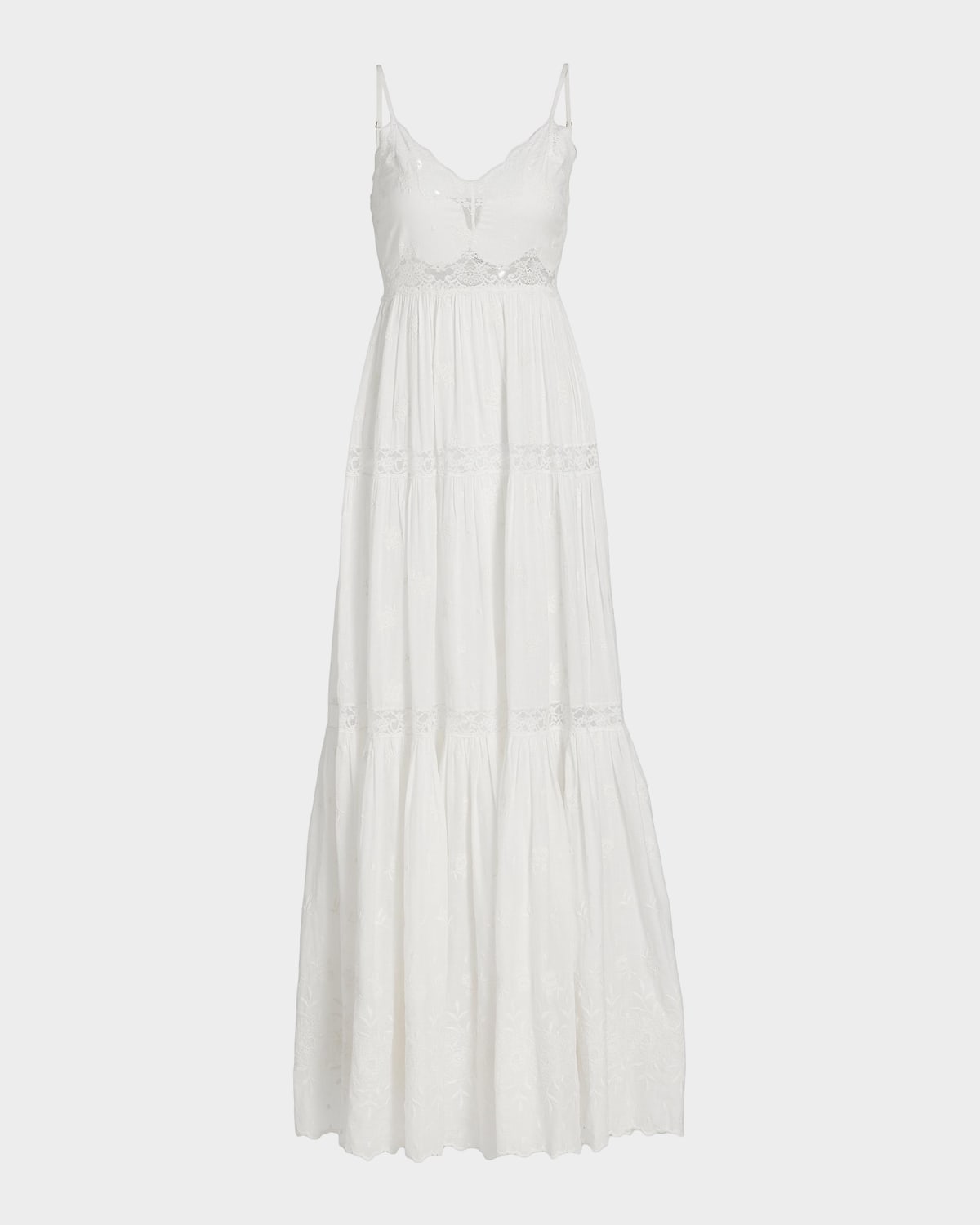 LoveShackFancy Espa Lace-Trim Cotton Maxi Dress
