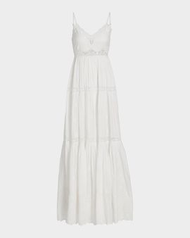 LoveShackFancy Espa Lace-Trim Cotton Maxi Dress