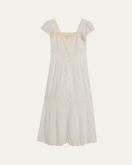 LoveShackFancy Georgine Eyelet Embroidered Maxi Dress