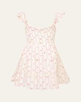 maeve long sleeve embroidered boho mini dress Avery Mini Dress, in Adorning Lace White, Size: Medium main image 0
