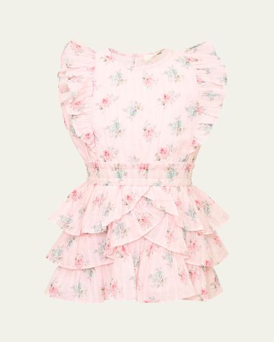 LoveShackFancy Girl's Decker Ruffled Floral Cotton Dress